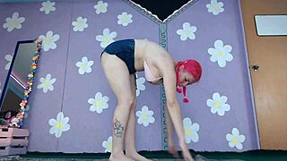 I’m losing it over this cute milf’s bikini nip slip during yoga workout.