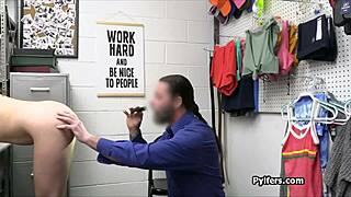 Fine Big Tit Teen Caught by Security Officer at Work