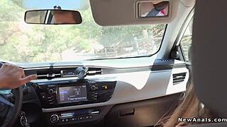 girlfriend's anal with big cock in garden