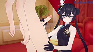 Ryuuge Kisaki and Asagiri Suou have intense sex in Blue Archive hentai