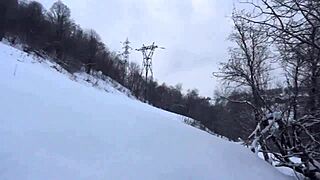 hot student sucks professor's big dick after ski 😈