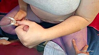 Kinky Amateurs in Stockings Play with Cum and Piss Up Close