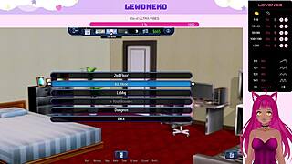 Vtuber Lewdneko masturbates with toys in harem hotel