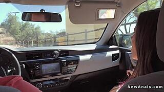 girlfriend's anal with big cock in garden