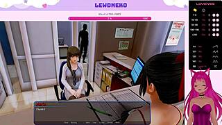 Vtuber Lewdneko masturbates with toys in harem hotel