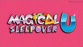 Peach and daisy in sexy lesbian action.