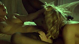 i watch two blonde girls with natural tits lick and romance each other erotically.
