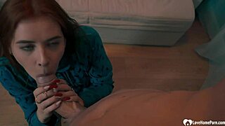 friend's gf in lingerie on knees sucking big cock then fucked hard