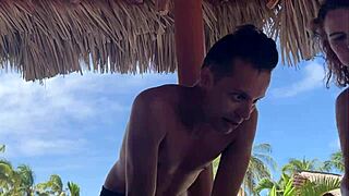 mini bikini beauty teases in beer pong strip game