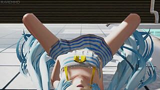 Why Is Miku So Wet at the Pool in 3D Cartoon Tease?