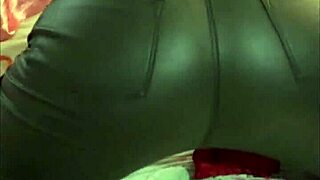 french amateur in leather lingerie thong garter belt heels?