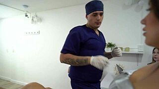 sara blonde bangs patient hard while doctor’s clueless