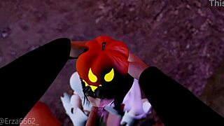 Little whore sucks monster cock! 3D hentai!