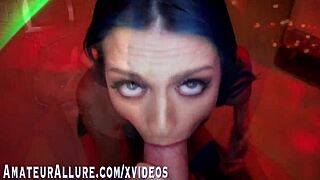 Jewelz Blu Sucks And Fucks For Her Halloween Treat. Big Tits Bouncing On Monster Cock