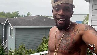 Big Cock Cums on Tattooed Tongue