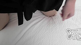 exotic half indian teen gets creampied in rough anime scene