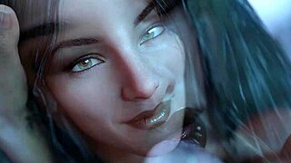 Cartoon girls get soaked in wild 3D triangle splashing scene