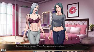 Rough hentai sex with licking and cum on big nipples in cartoon