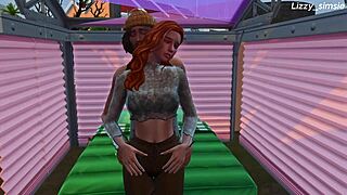 innocent redhead rides bbc on street in sims 4 animation