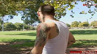 Skinny Blonde Wife with Perfect Tits Gets Mouth Cumshot Watching Cuckold