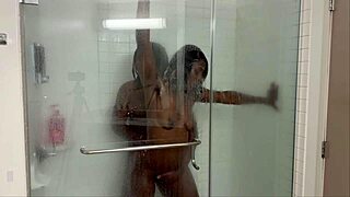 Stepsister invites stepbrother to shower for fucking with monster cock
