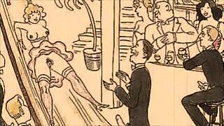 Vintage Erotic Cartoon Illustration