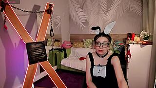 our cute couple dances in the bedroom