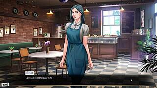 Rough hentai sex with licking and cum on big nipples in cartoon