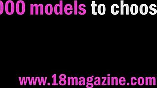 Ana Fey teases topless on billiards table.