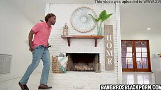 Black milf catches man jerking to porn and demands payback.