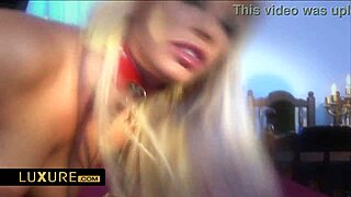 blindfolded blonde babe in latex orgy double penetration