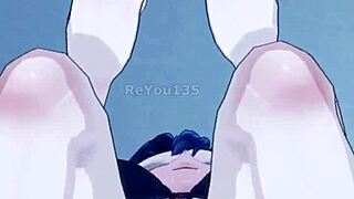 The new employee in the mature office team handles her first day with big tits and boobs in 3d anime style.