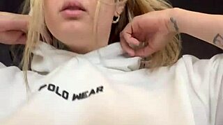 Woman gets super horny at the gym with her see-through shirt showing sweaty hard nipples 😏