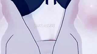 The new employee in the mature office team handles her first day with big tits and boobs in 3d anime style.