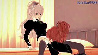 Shizuma Hanazono and Nagisa Aoi engage in intense lesbian play