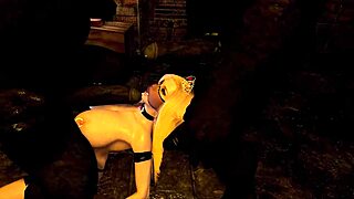 fallen princess gets banged in titty fuck threesome