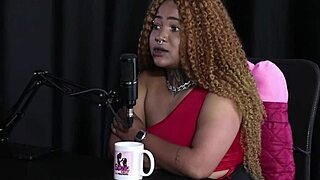 Black Duquesa Sheer Red explains her artistic name and desires a glamorous gangbang with tight pussy action