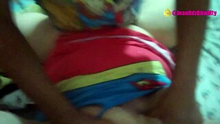 After comic con, milf in costume attends event