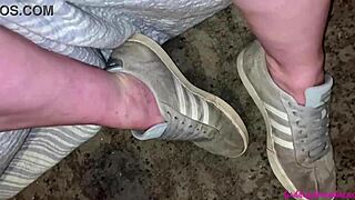 Bouncing Boobs and Pissing Pussy with Dirty Feet