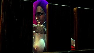 she's peeing while her tight ass gets fucked