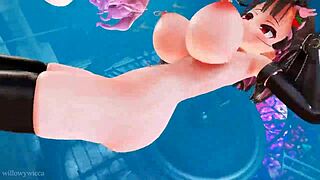 Two girls dancing in 3D animation to music 😊