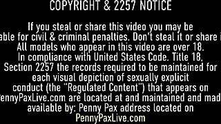 satin lingerie off and dildo in penny pax dirty talking while wanking