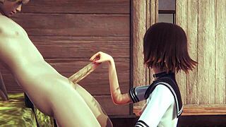 hentai mia jerks off and gets fucked with creampie 😍