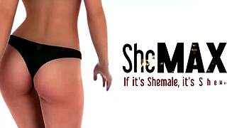 Shemale latina blonde strokes monster cock intensely