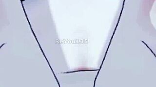 The new employee in the mature office team handles her first day with big tits and boobs in 3d anime style.