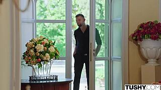 Angelic blonde Jaylah intensely double penetrated by two suitors in heels and stockings