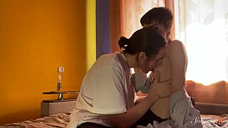 teen alisa drains dorian's monster cock dry after bending over in panties