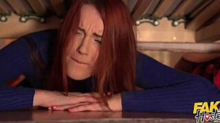 Fake Hostel Halloween Special - Stuck Under A Bed 2 - Redhead And Brunette Babes Get Their Wet Pussies Pumped While Stuck Before Fast And Hard Threesome