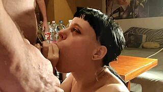 I got a quick cumshot from this talented cocksuker bukkake bitch with dirty talk