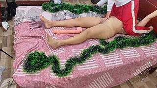 Sucking Stepmom's Pussy and Ass for Christmas!